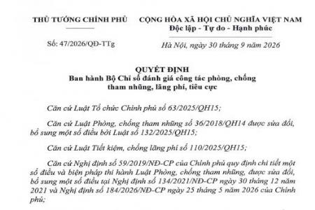 Bước đột phá trong đánh giá công tác phòng, chống tham nhũng, lãng phí, tiêu cực: thước đo mới cho trách nhiệm và hiệu quả thực thi Bước đột phá trong đánh giá công tác phòng, chống tham nhũng, lãng phí, tiêu cực: thước đo mới cho trách nhiệm và hiệu quả thực thi