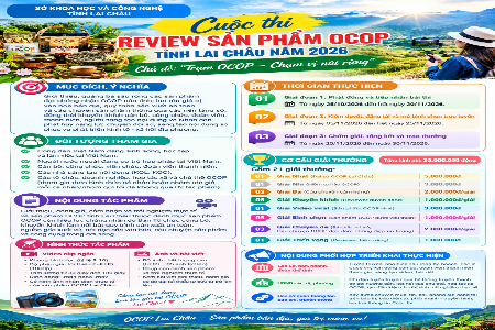 Phát động cuộc thi review sản phẩm ocop tỉnh Lai Châu năm 2026: “trạm ocop – chạm vị núi rừng” Phát động cuộc thi review sản phẩm ocop tỉnh Lai Châu năm 2026: “trạm ocop – chạm vị núi rừng”